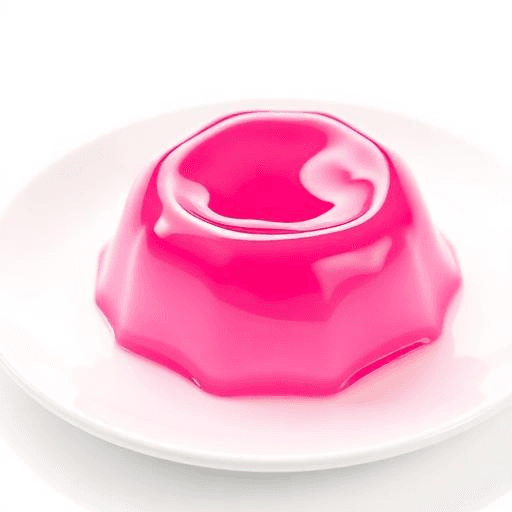 Gelatina rosa no prato